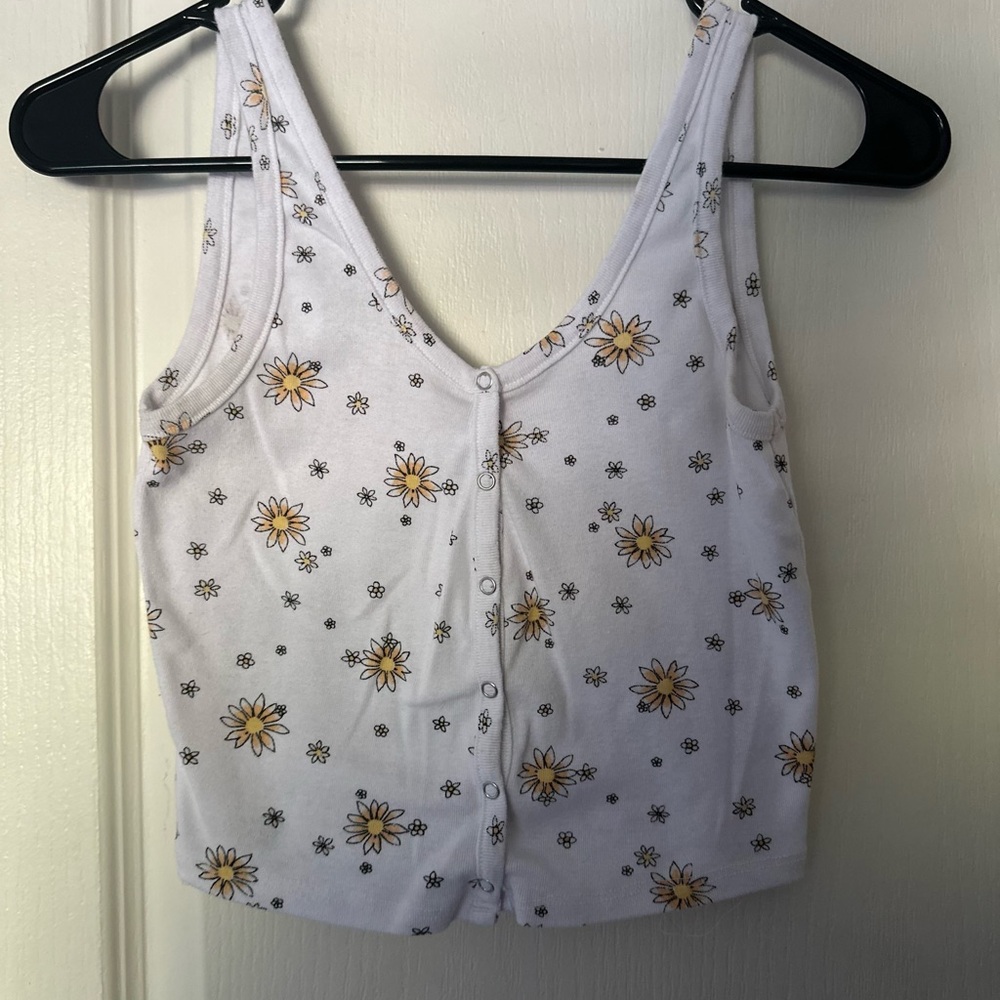 Pacsun Floral Button-Up Tank Top